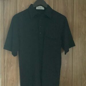 Pro Celebrity Black Short-Sleeve Button Shirt Mens Medium